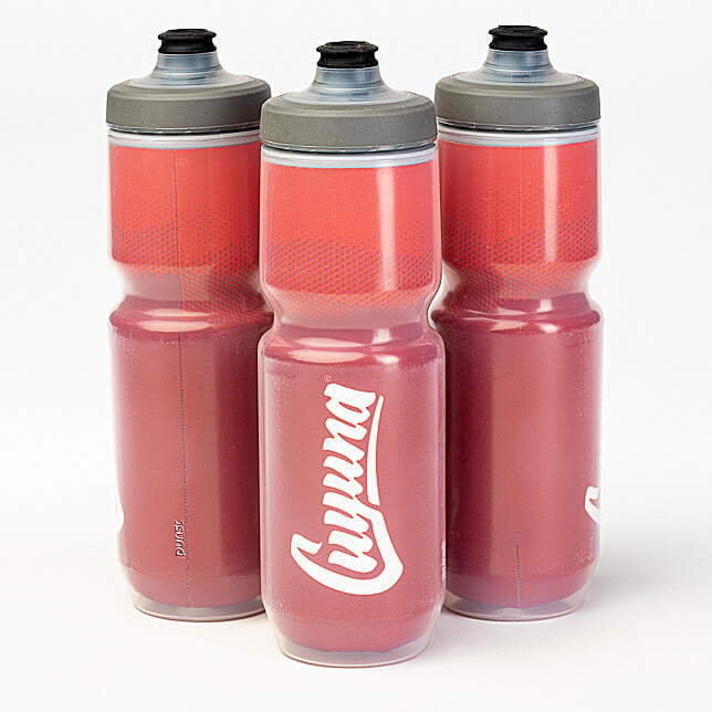 Cuyuna Insulated Water Bottle - Purist Tech - Maroon and Blaze Orange in color